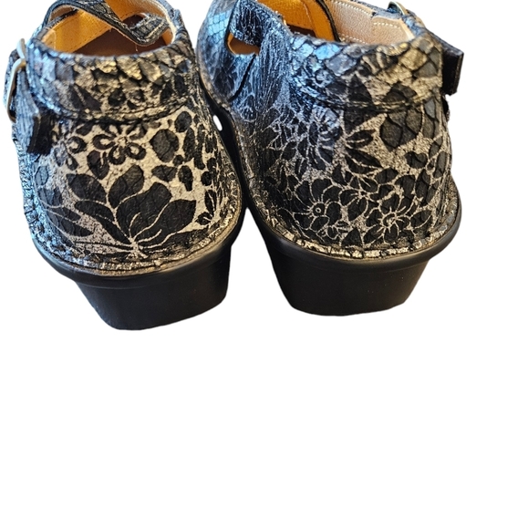 Spring Step Artiste Leather Comfort Shoe Mule Clog Black Floral Womens - Picture 6 of 9